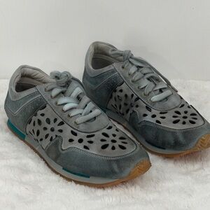 ROAN by BED!STU Stylish Gray DISTRESSED Women's LEATHER Sneakers SIZE 9.5